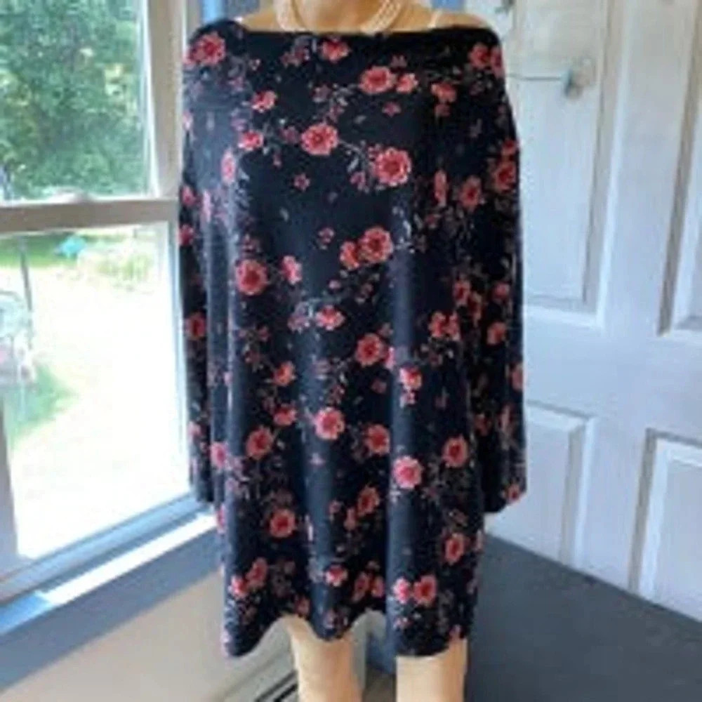 Croft&Barrow Boho Floral Summer Beach Casual Blouse Women plus size 3X Stretch